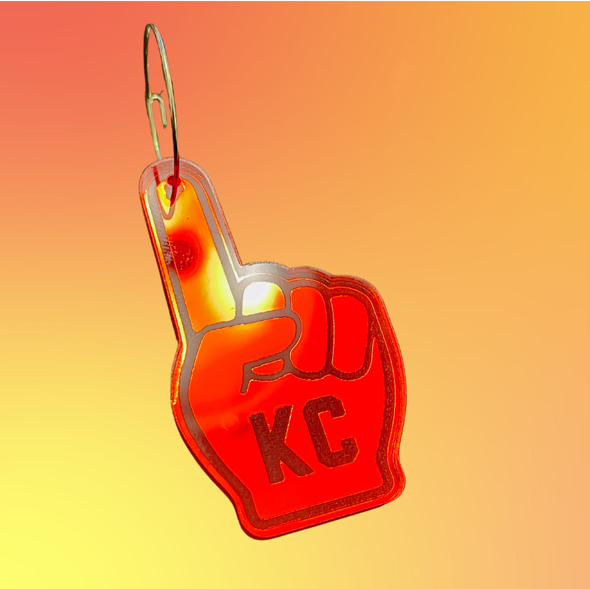 KC FOAM FINGER HOOP EARRINGS