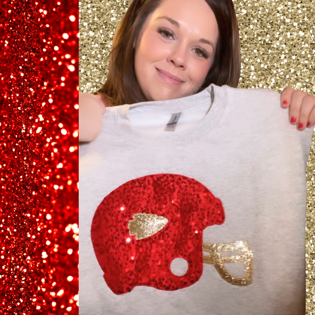 KC SEQUIN EMBROIDERED HELMET SWEATSHIRT