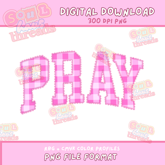 PRAY Faux Embroidery Png
